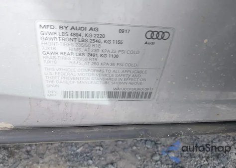 2018 Audi Q3 2.0T Premium/2.0T Sport Premium z USA, uszkodzony, nr VIN WA1JCCFSXJR013917